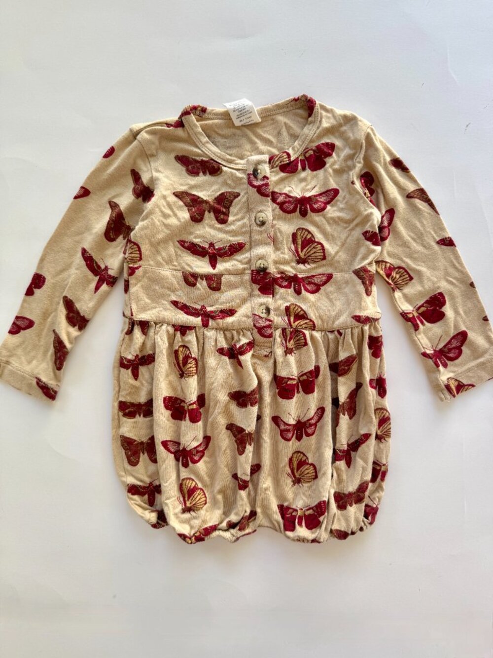 Kate Quinn Girls Butterfly Print Bubble Romper 18-24M